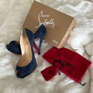 Christian Louboutin pumps blue suede only worn once